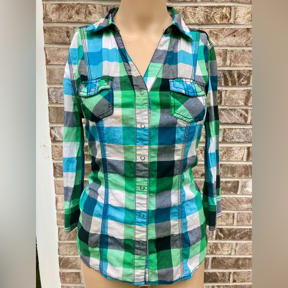 Green Checked Plaid Arizona Jean Shirt